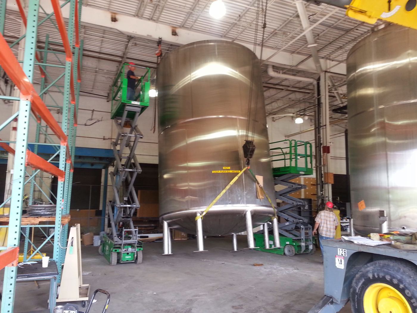 Tank set inside a plant