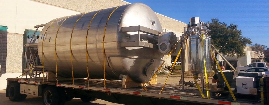 Tank loaded for transport